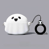 Cute Funny Ghost Silicone AirPods Case - White Protective Cover